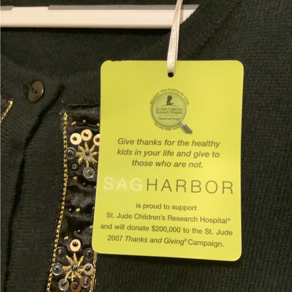 Sequin Cardigan w/ built in matching shirt Holiday black &/gold & silver XL - Picture 8 of 15